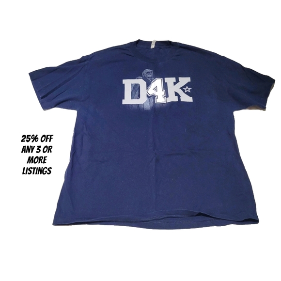 DAK Dallas Cowboys NFL Football Size XL Crewneck T-shirt Graphic Print Tee Shirt - Picture 1 of 7